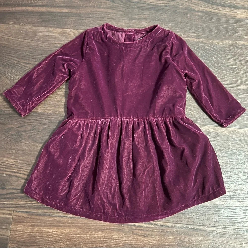 Gymboree baby girls 12-18 months purple velvet dress with bloomers